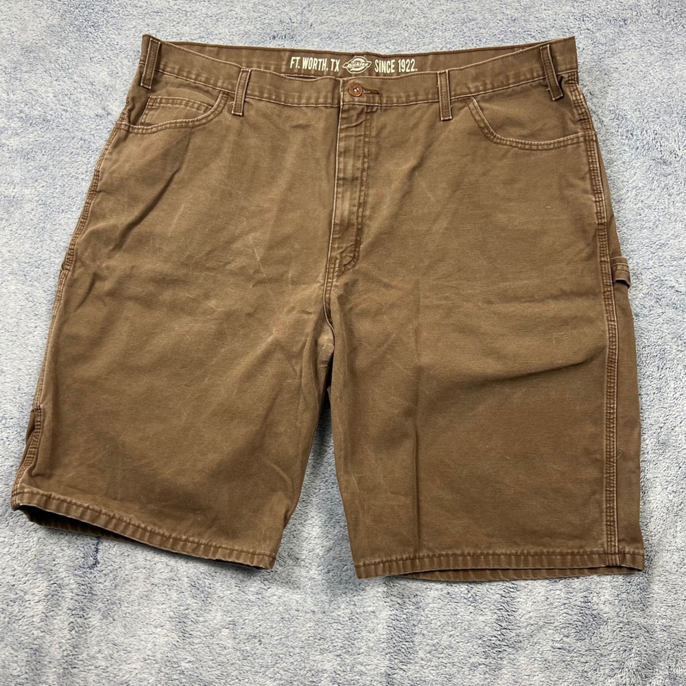 Dickies Mens 42 Brown Relaxed Carpenter Shorts DX250RTB Duck Canvas Utility Work